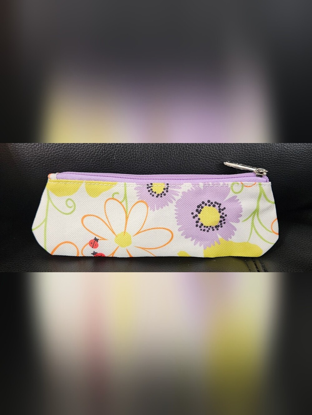 Clinique Floral Cosmetic Bag Set with Purple & Yellow Flowers Nwot - Picture 3 of 5